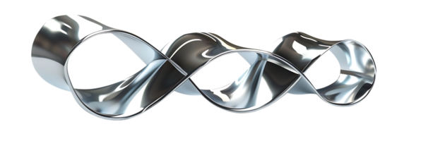 Metallic Ribbon Intertwined, Creating a Dynamic Abstract Design with a Transparent Background. png