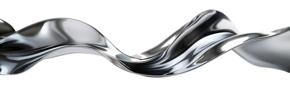 Silver Liquid Flows Seamlessly, Creating a Modern, Abstract Design with a Transparent Background png