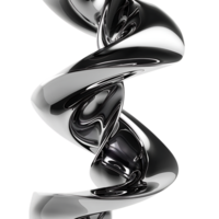 brillant chrome abstrait spirale conception, 3d le rendu, transparent arrière-plan, métallique surface, numérique art, géométrique formes, abstrait arrière-plan, moderne conception, futuriste conception, abstrait art png
