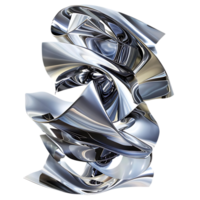 Abstract Chrome Sculpture with a Transparent Background, Creating a Futuristic and Sleek Design png