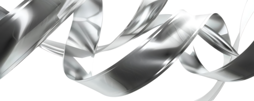 Metallic Ribbon Twirls and Intertwines in a Dynamic Dance on a Transparent Background png