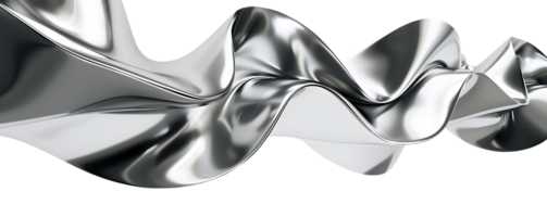 Metallic Waves Dance with a Transparent Background, A Shiny Abstract Form png