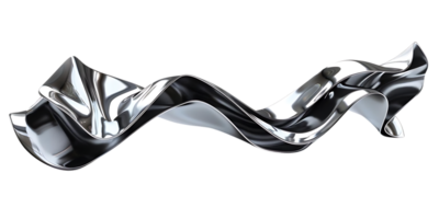 Abstract Metallic Wave with Transparent Background - A Modern Design Element png