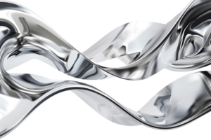 Metallic Silver Abstract Waves with Transparent Background - Modern Design Element for Graphic Design, Web Design, and Branding png