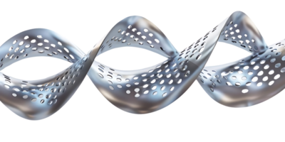 Abstract Metal Structure with Transparent Background, A Metallic Spiral with Holes, Silver Spiral on Black,  Metal Wireframe Model, 3D Render of Metal,  Silver Metallic Design, Abstract Shape,  Silver Spiral Design,  Metallic Object with Holes,  Wireframe png