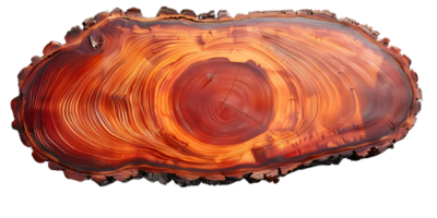 Redwood Tree Trunk Cross Section, with Detailed Growth Rings, on a Transparent Background png