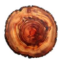 Tree Trunk Cross Section with a Transparent Background, Showing Growth Rings and Texture png