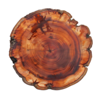 Tree Trunk Cross Section with Transparent Background, Close Up View of Annual Growth Rings, Natural Wood Texture and Patterns png