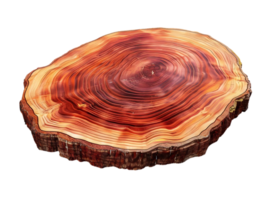 Redwood Tree Slice with Transparent Background, Featuring Beautiful Grain Patterns and Unique Texture png