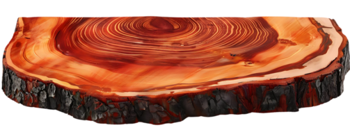 Redwood Tree Slice with Transparent Background, Featuring Intricate Grain Patterns and a Rustic Charm. png