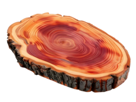 Redwood Tree Slice with Natural Edge and Transparent Background png