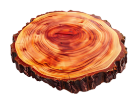 Natural Wood Slice with Transparent Background - Rustic Tree Trunk Cross Section for Craft Projects and Design png