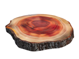 Tree Slice with a Transparent Background, Rustic Wooden Texture with Visible Growth Rings png