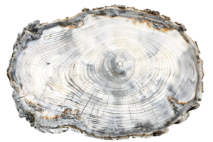 Tree Rings Displaying Time and Growth,  a Cross-Section of a Tree Trunk with Transparent Background png