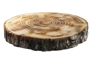 Natural Wood Slice with Transparent Background, Perfect for Displaying Products, Rustic Wooden Round with a Smooth Surface, Isolated Tree Trunk Slice, Wooden Circle with Rings, Natural Wood Texture, Wooden Tabletop, Decorative Wooden Slice, Wooden Craft S png