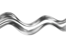 Silver Wave Abstract with Transparent Background, A Smooth and Shiny Metal Design png