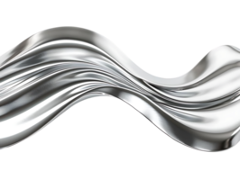 Silver Fabric Drapes Gracefully with a Transparent Background, Creating a Stunning Visual Effect png