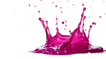 Pink Liquid Splashing on a Transparent Background, Creating a Vibrant and Dynamic Image png