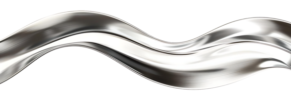 A Shiny Silver Wave, Fluid and Elegant with a Transparent Background png