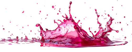 Pink Liquid Splashing on a Transparent Background, Creating a Vibrant and Dynamic Effect png