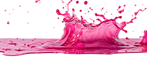 Pink Liquid Splashing and Creating Waves on a Transparent Background png