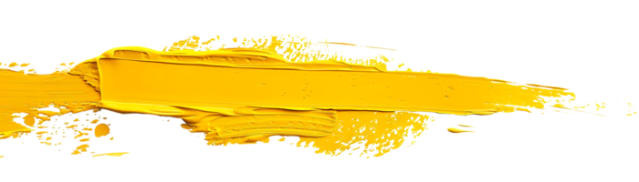 Yellow Paint Brushstroke on Transparent Background, A Bright and Bold Design Element png
