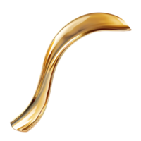Golden Liquid Flowing in a Smooth S-Shape with a Transparent Background png