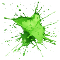 Green Paint Splashing Against a Transparent Background, Creating a Vibrant and Dynamic Design Element. png