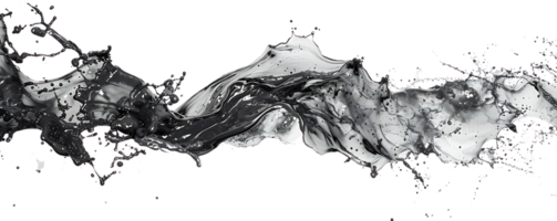Liquid Silver Splashing Across a Transparent Background, a Stunning Display of Motion and Reflection. png
