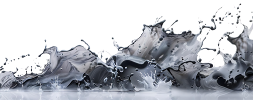 Liquid Silver Splashing on a Transparent Background, Creating an Abstract Art Work with Dynamic Movement and Fluid Shapes png