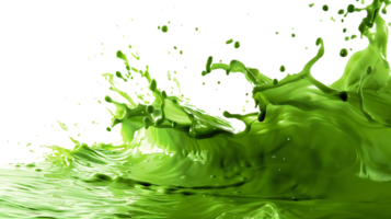 Green Liquid Splashing and Creating a Wave Against a Transparent Background png