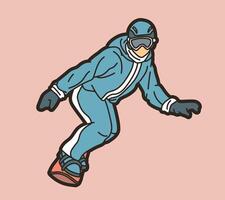 Snowboard Player Action vector