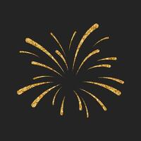 Explosion of festive fireworks. Golden sparkler. Illustration, design element vector