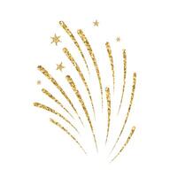 Explosion of festive fireworks. Golden sparkler. Illustration, design element vector