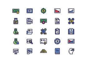 Fill Stock Investment and Trading Icon Set vector