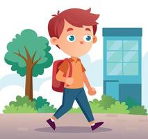 back to school boy character vector