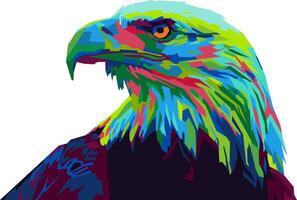 eagle in wpap pop art colorful design vector
