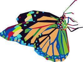 butterfly in wpap pop art colorful design vector