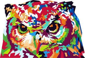 owl in wpap pop art colorful design vector