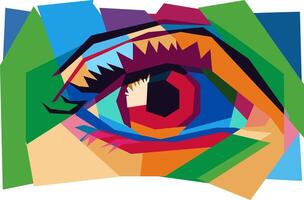 eyes in wpap pop art colorful design vector