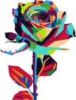 rose in wpap pop art colorful design vector