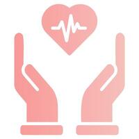 Protecting Heart Health Glyph Gradient Icon vector