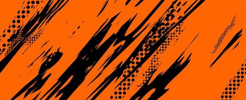 a black and orange background with a few lines and halftone vector