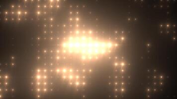 Abstract loop glowing yellow gold disco wall with light bulbs abstract background. video