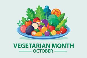 Vegetarian Month Web Banner Template vector