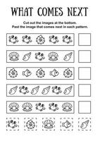 Mini-game for children. Who is next, logical tasks for children. Select the right element in the line vector