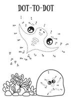Mini game for kids dot to dot. Stingrays and other marine creatures on the bottom of the sea. Preschool education vector