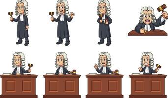Cartoon male judge. Each image on a separate layer. vector