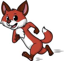Fox running fast cartoon drawing vector
