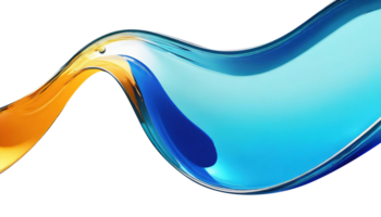 Abstract liquid glass shape with colorful reflections. Ribbon of curved water with glossy color wavy fluid motion. Chromatic dispersion flying and thin film spectral effect. png